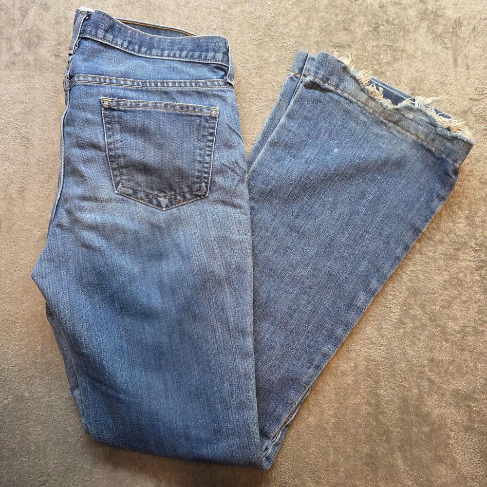 Gap Long And Lean Jeans Womens 10 Tall Blue Medium Wash Slim Bootcut Denim Flaws